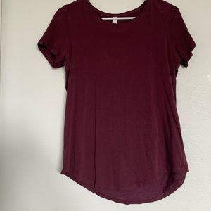 Lululemon size 4 burgundy athletic shirt